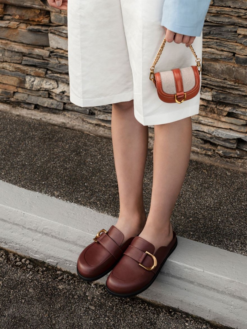 Τσάντες Σέλας Charles And Keith Micro Gabine Two-Tone​ σκούρο κοκκινα | 75142-XBGH