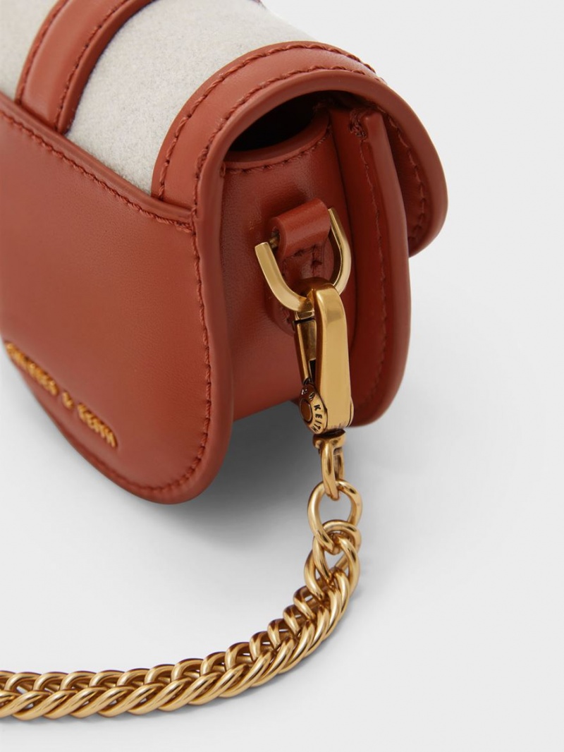 Τσάντες Σέλας Charles And Keith Micro Gabine Two-Tone​ σκούρο κοκκινα | 75142-XBGH