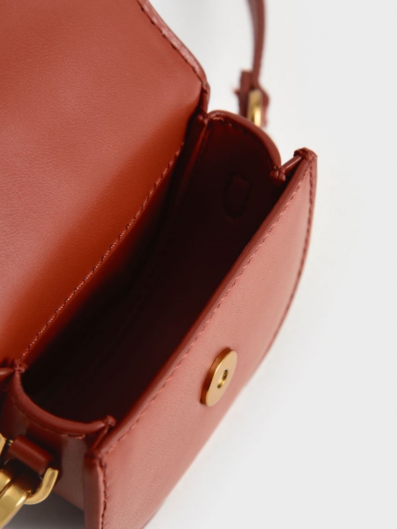 Τσάντες Σέλας Charles And Keith Micro Gabine Two-Tone​ σκούρο κοκκινα | 75142-XBGH