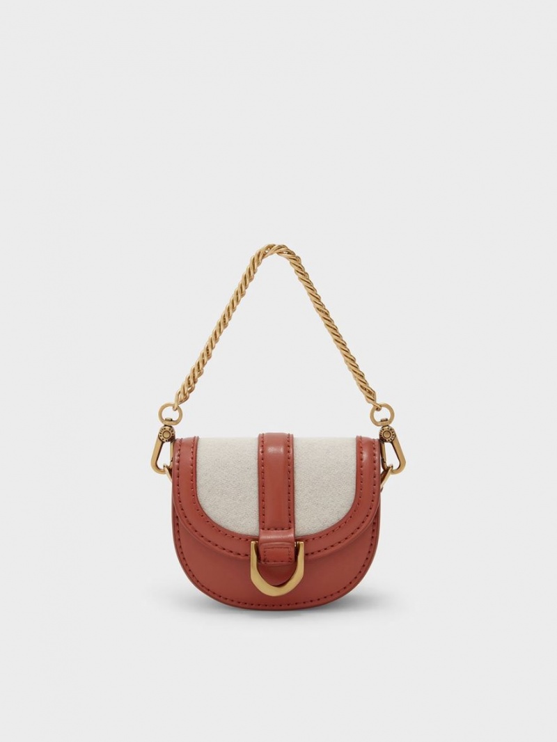 Τσάντες Σέλας Charles And Keith Micro Gabine Two-Tone​ σκούρο κοκκινα | 75142-XBGH