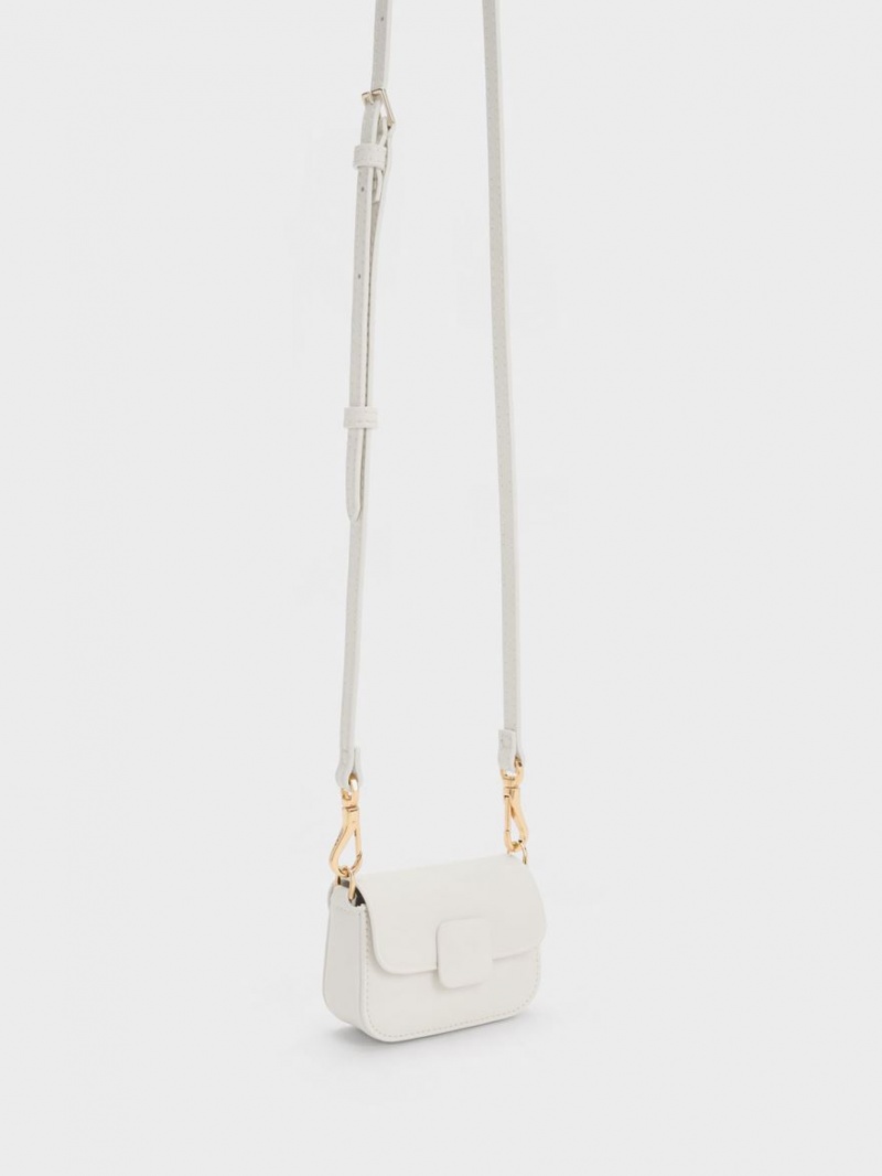 τσάντεσ χιαστί Charles And Keith Micro Koa κρέμα | 43095-EMDA