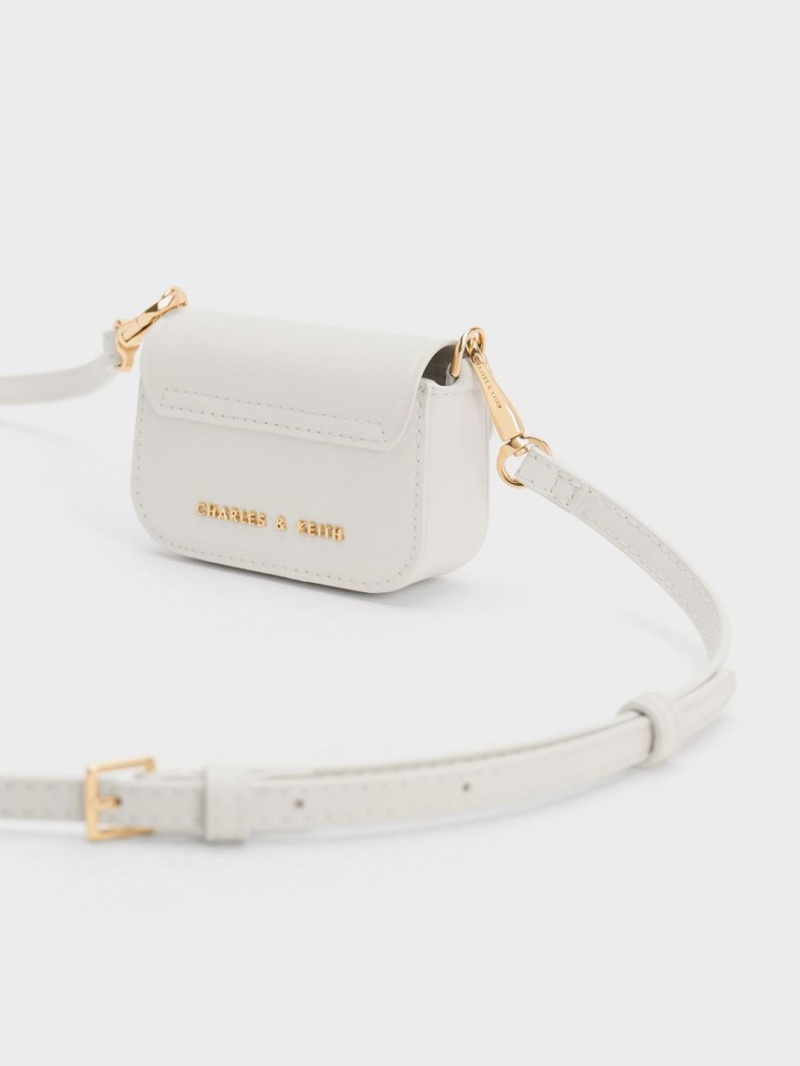 τσάντεσ χιαστί Charles And Keith Micro Koa κρέμα | 43095-EMDA