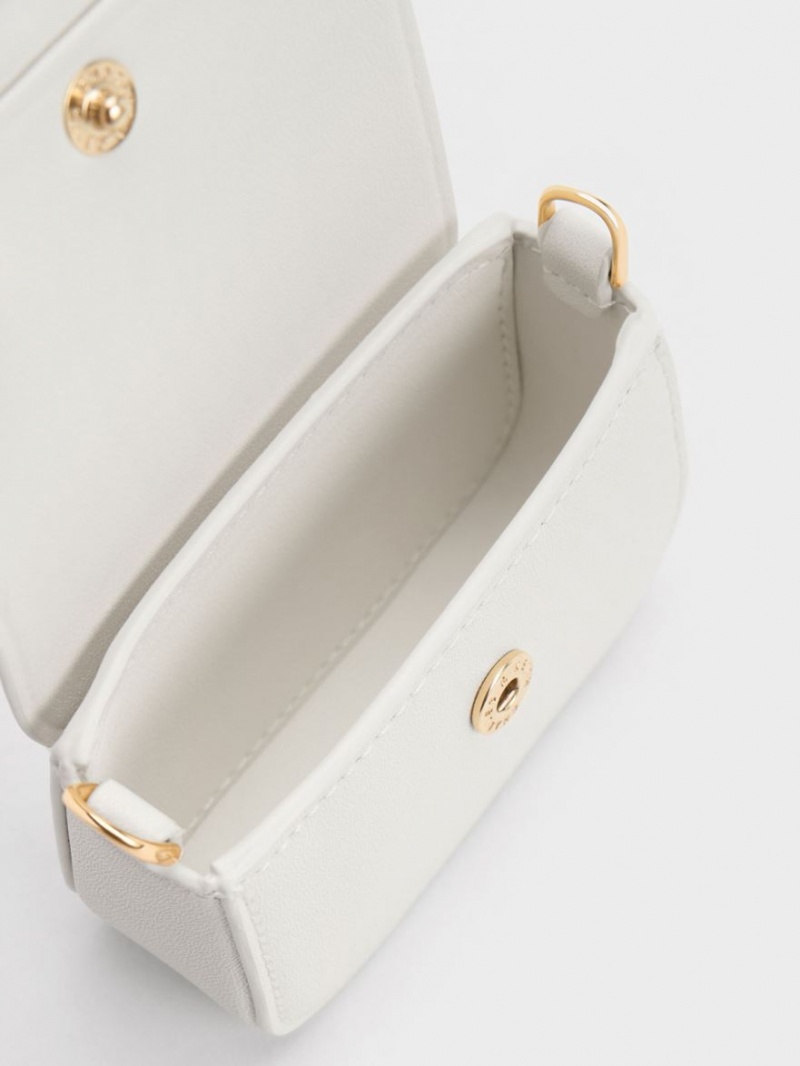 τσάντεσ χιαστί Charles And Keith Micro Koa κρέμα | 43095-EMDA