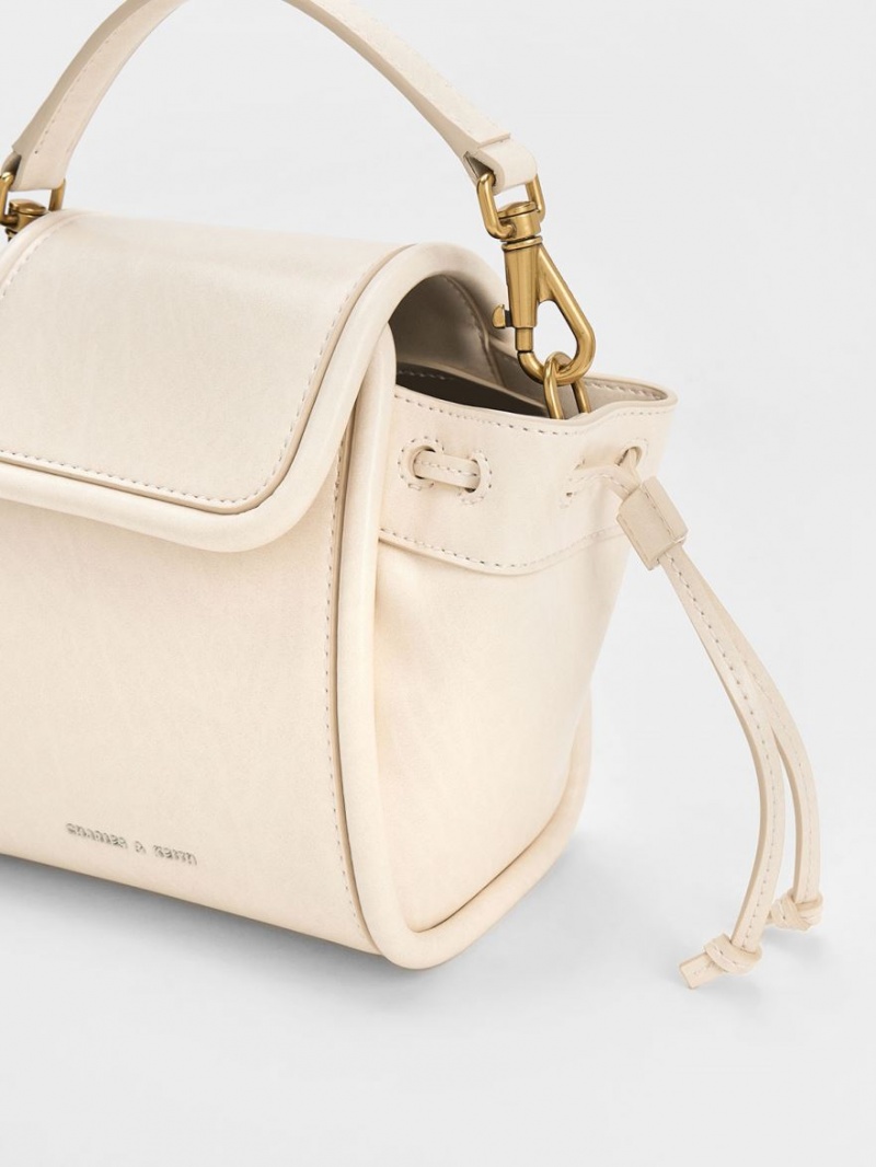 τσαντα χειροσ Charles And Keith Mini Ashby Top κρέμα | 93580-BRUX