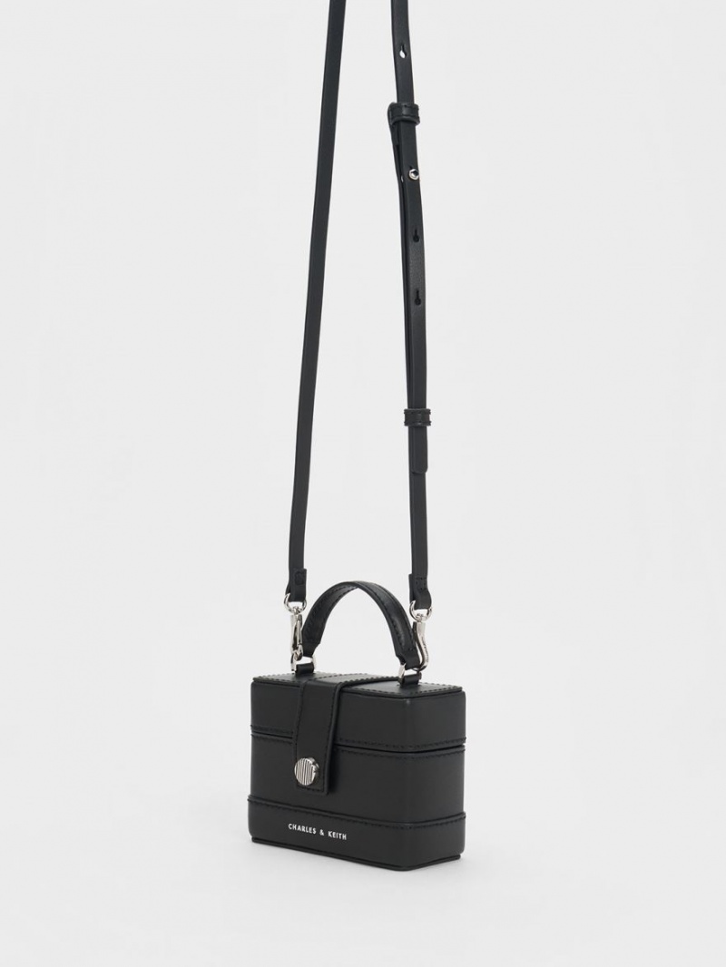 τσαντα χειροσ Charles And Keith Mini Bronte Contrast Trim Top μαυρα | 34810-VFAH