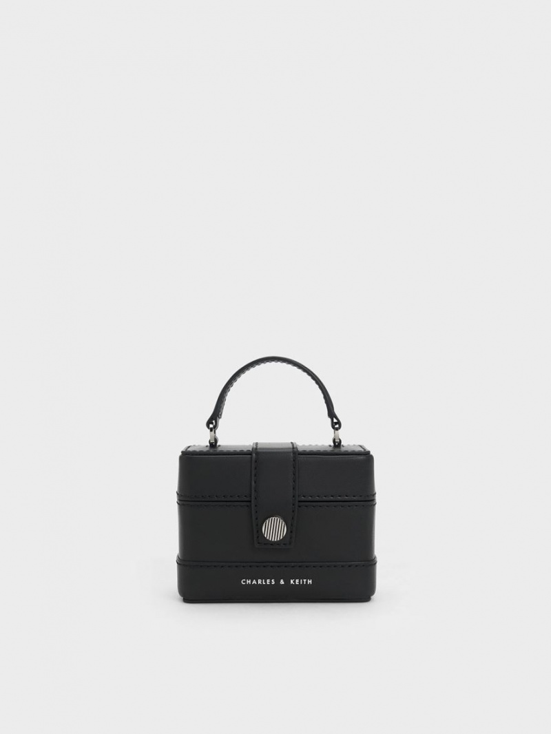 τσαντα χειροσ Charles And Keith Mini Bronte Contrast Trim Top μαυρα | 34810-VFAH
