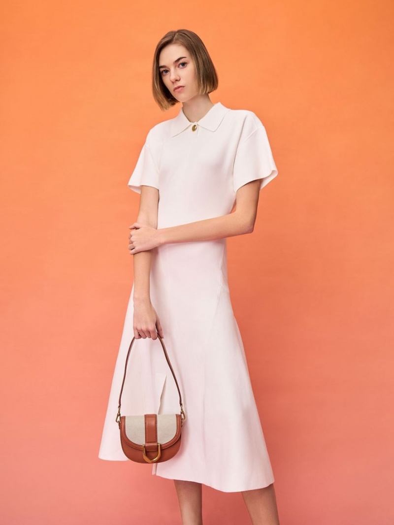 Τσάντες Σέλας Charles And Keith Mini Gabine Two-Tone​ καφε | 14257-ZUJM