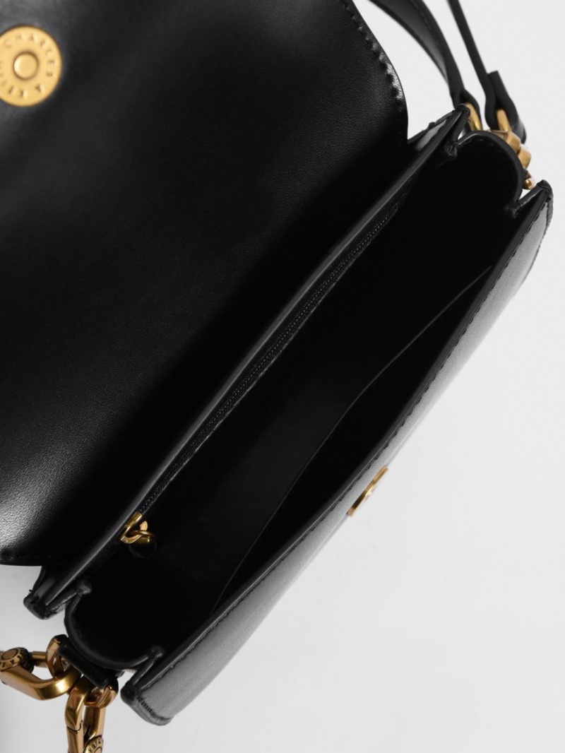 Τσάντες Σέλας Charles And Keith Mini Gabine μαυρα | 78136-BKZI