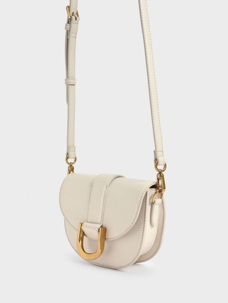 Τσάντες Σέλας Charles And Keith Mini Gabine κρέμα | 89102-WTPG