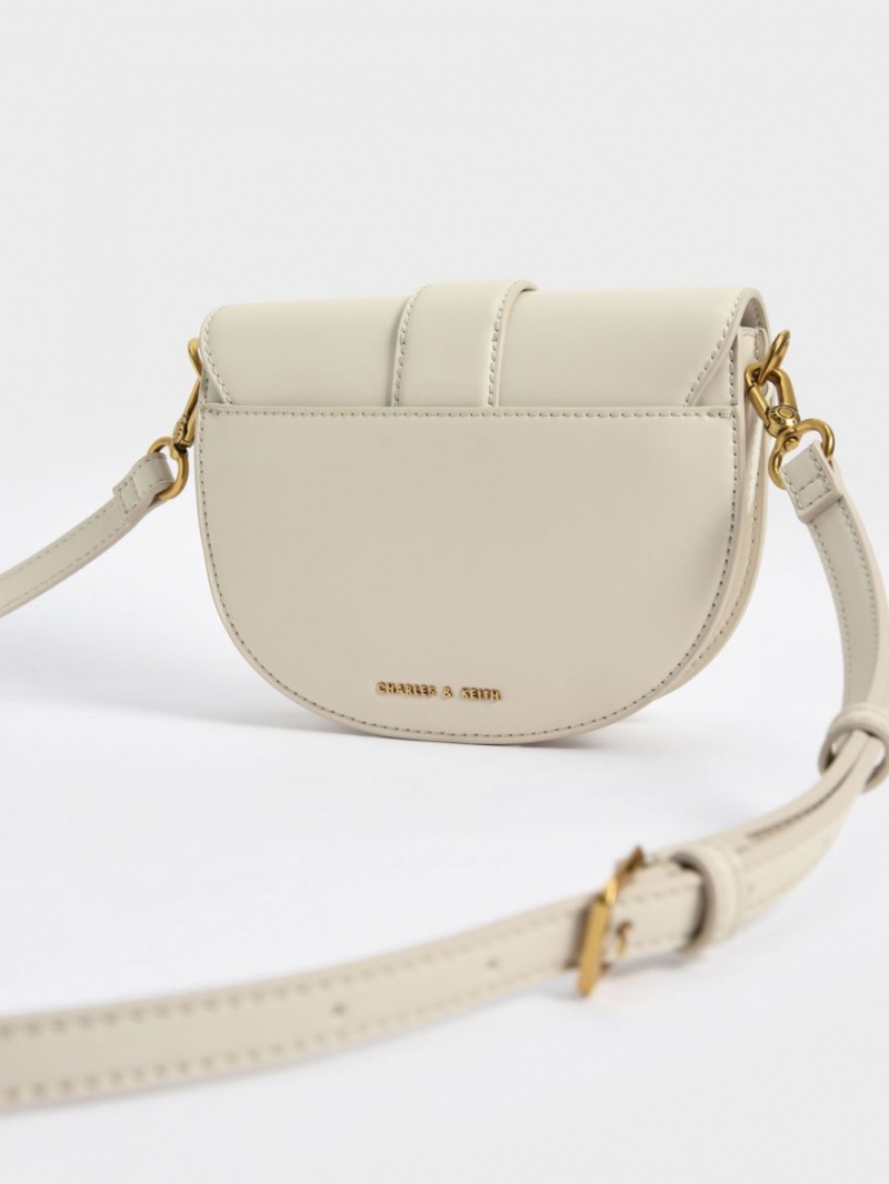 Τσάντες Σέλας Charles And Keith Mini Gabine κρέμα | 89102-WTPG