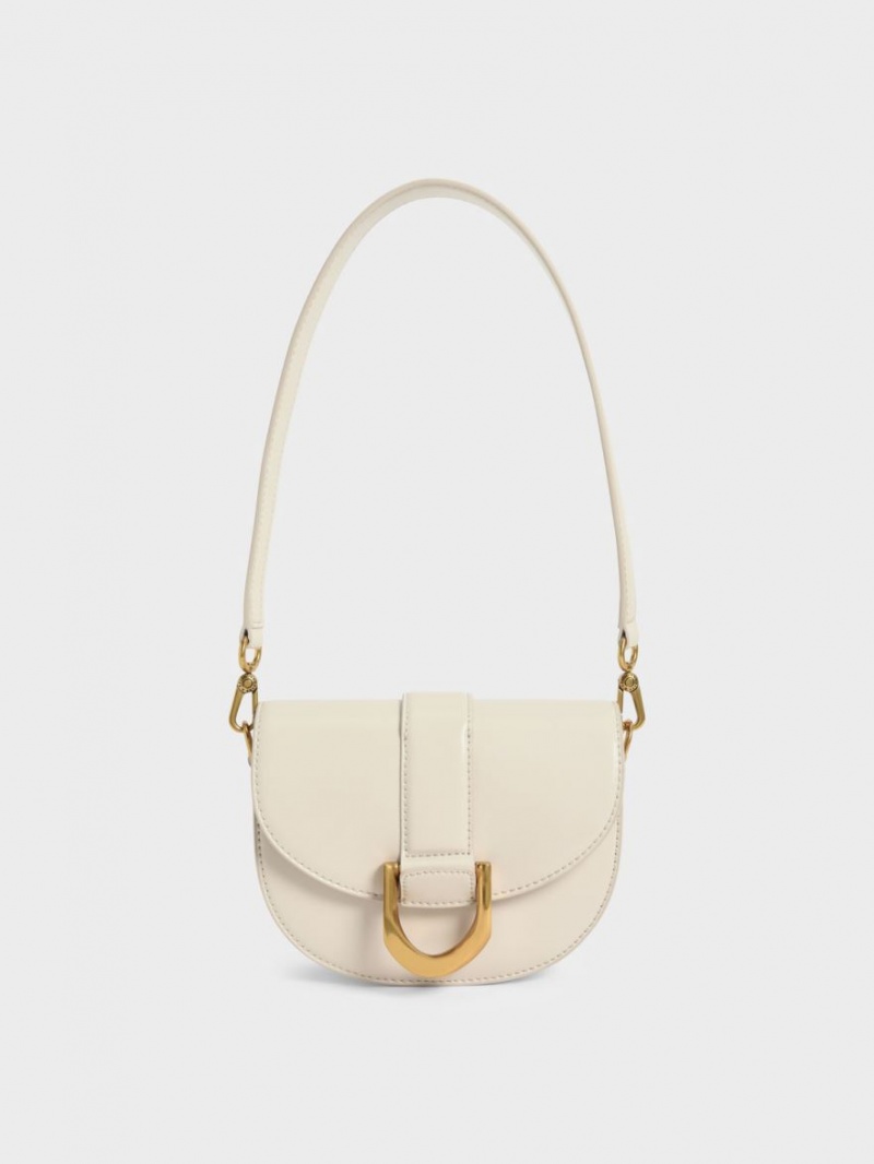 Τσάντες Σέλας Charles And Keith Mini Gabine κρέμα | 89102-WTPG