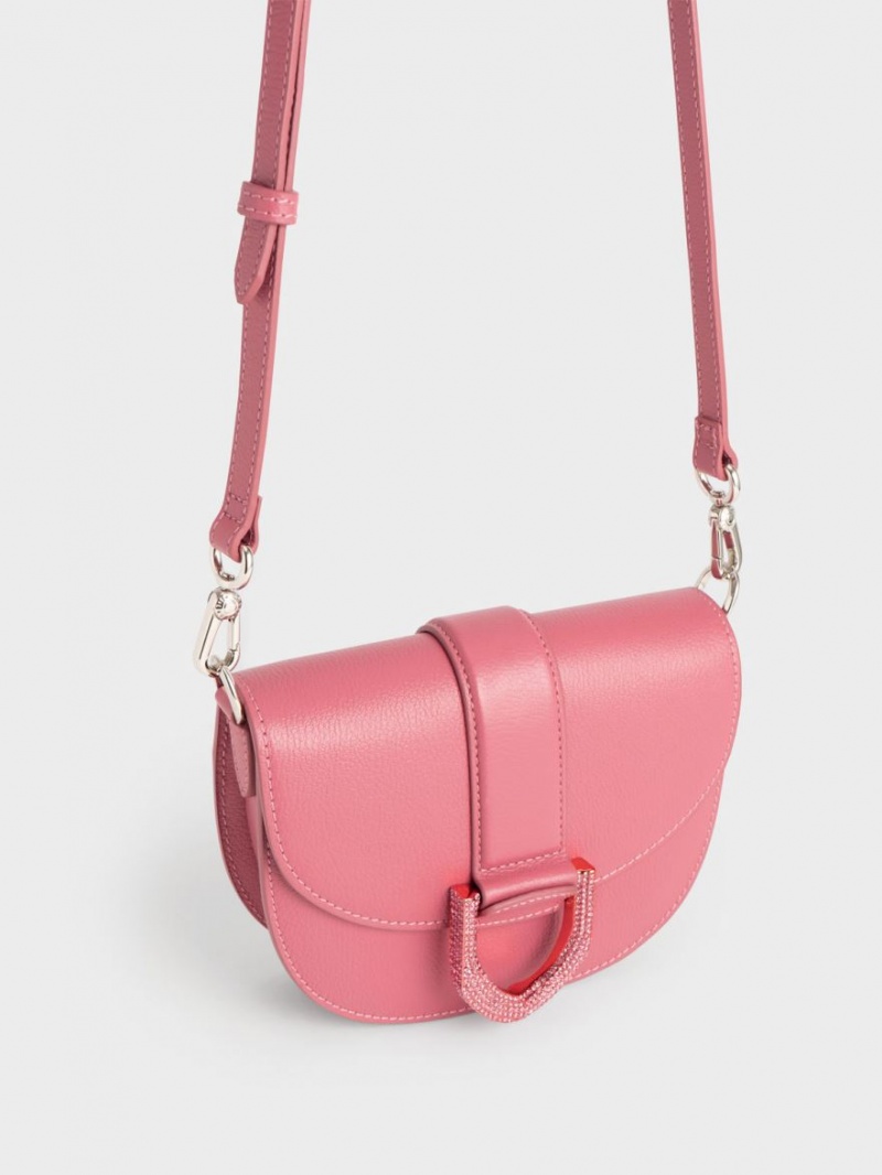 Τσάντες Σέλας Charles And Keith Mini Gabine δερματινα κοραλι | 60793-JMXA