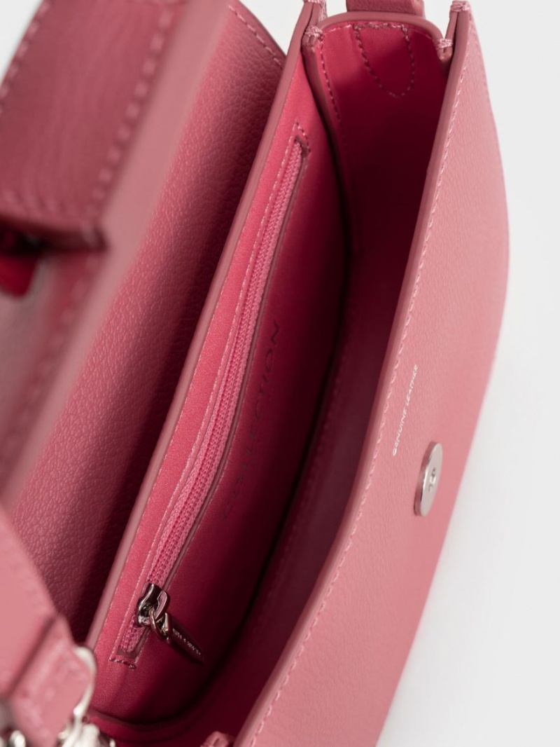 Τσάντες Σέλας Charles And Keith Mini Gabine δερματινα κοραλι | 60793-JMXA