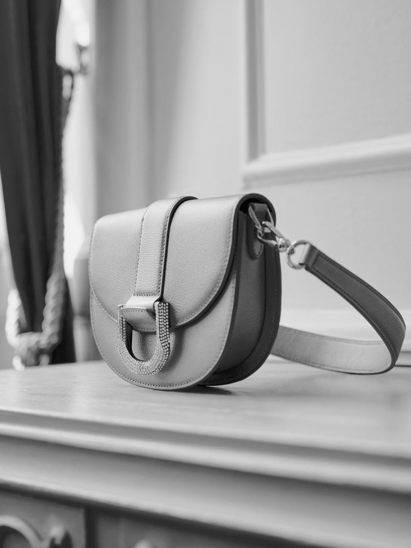 Τσάντες Σέλας Charles And Keith Mini Gabine δερματινα ασημι | 61802-OUNK