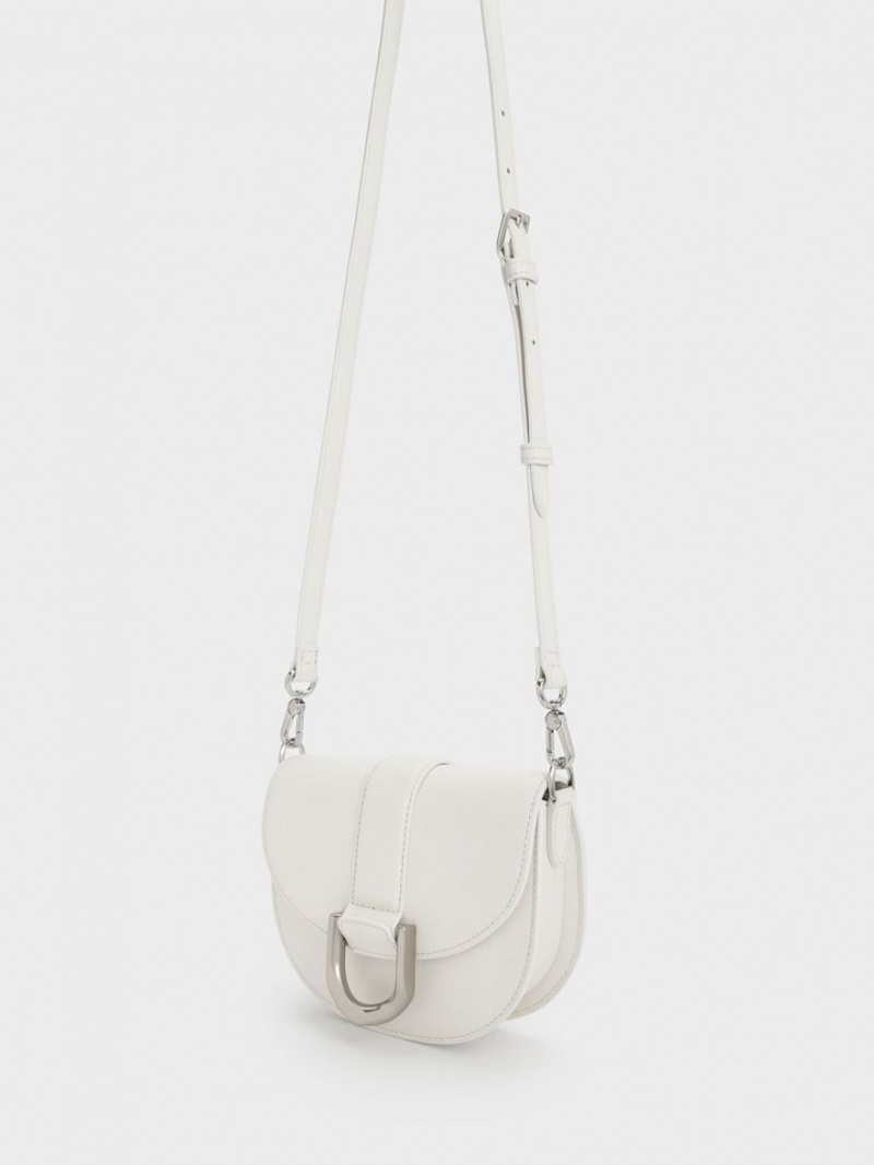 Τσάντες Σέλας Charles And Keith Mini Gabine δερματινα ασπρα | 62408-CDEY