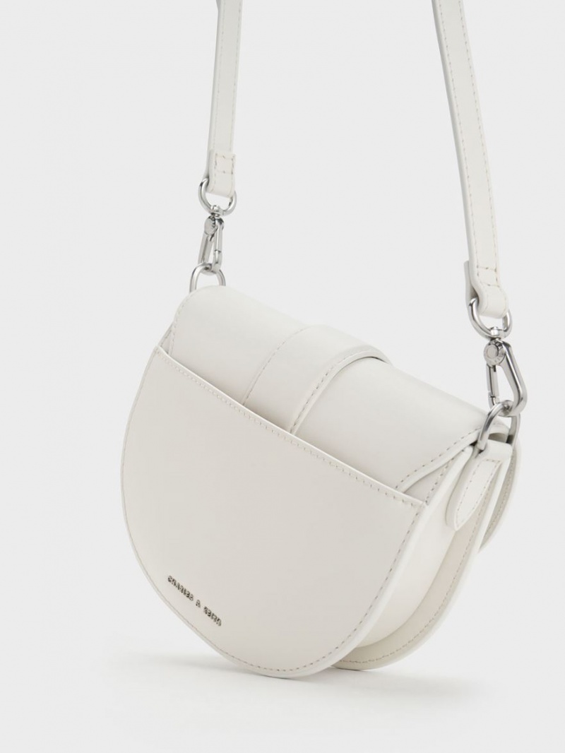 Τσάντες Σέλας Charles And Keith Mini Gabine δερματινα ασπρα | 62408-CDEY