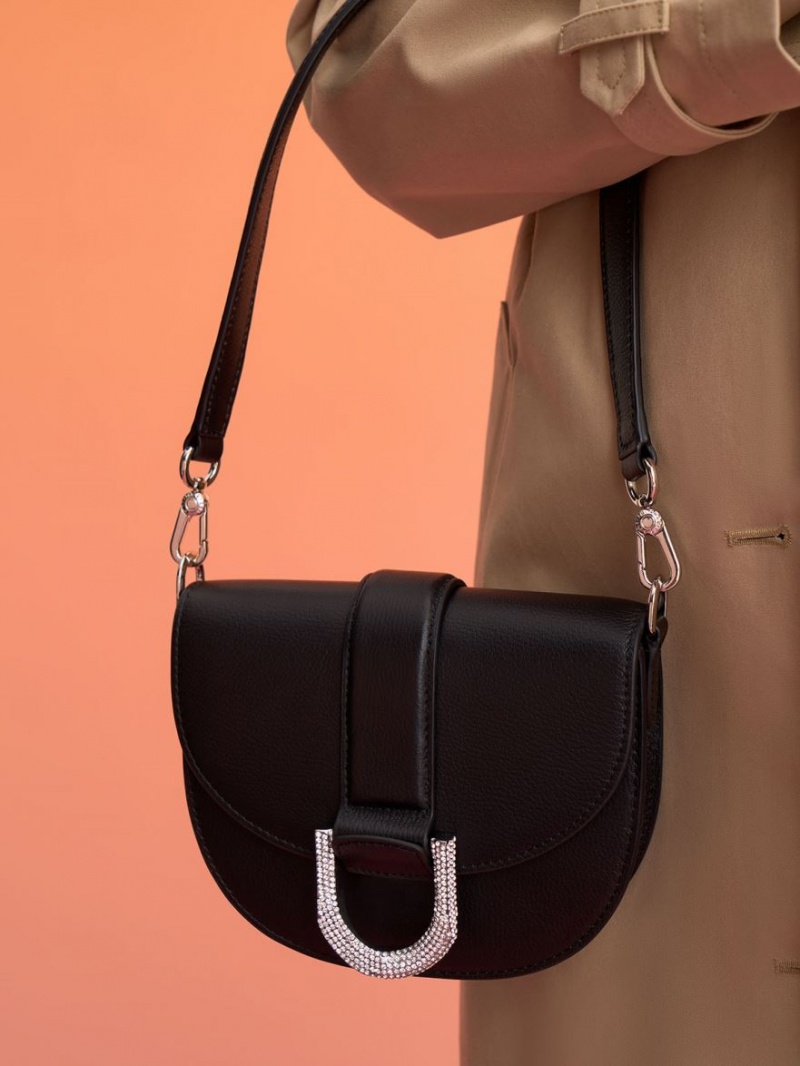 Τσάντες Σέλας Charles And Keith Mini Gabine δερματινα μαυρα | 76538-BXOW
