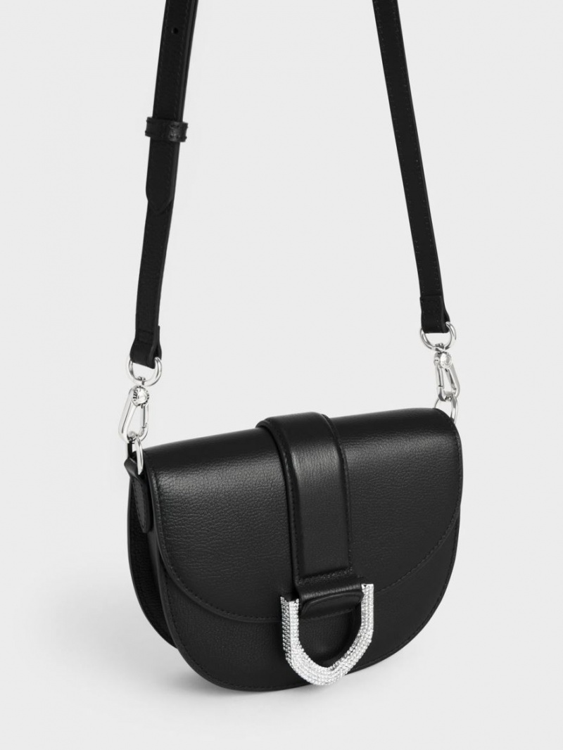 Τσάντες Σέλας Charles And Keith Mini Gabine δερματινα μαυρα | 76538-BXOW