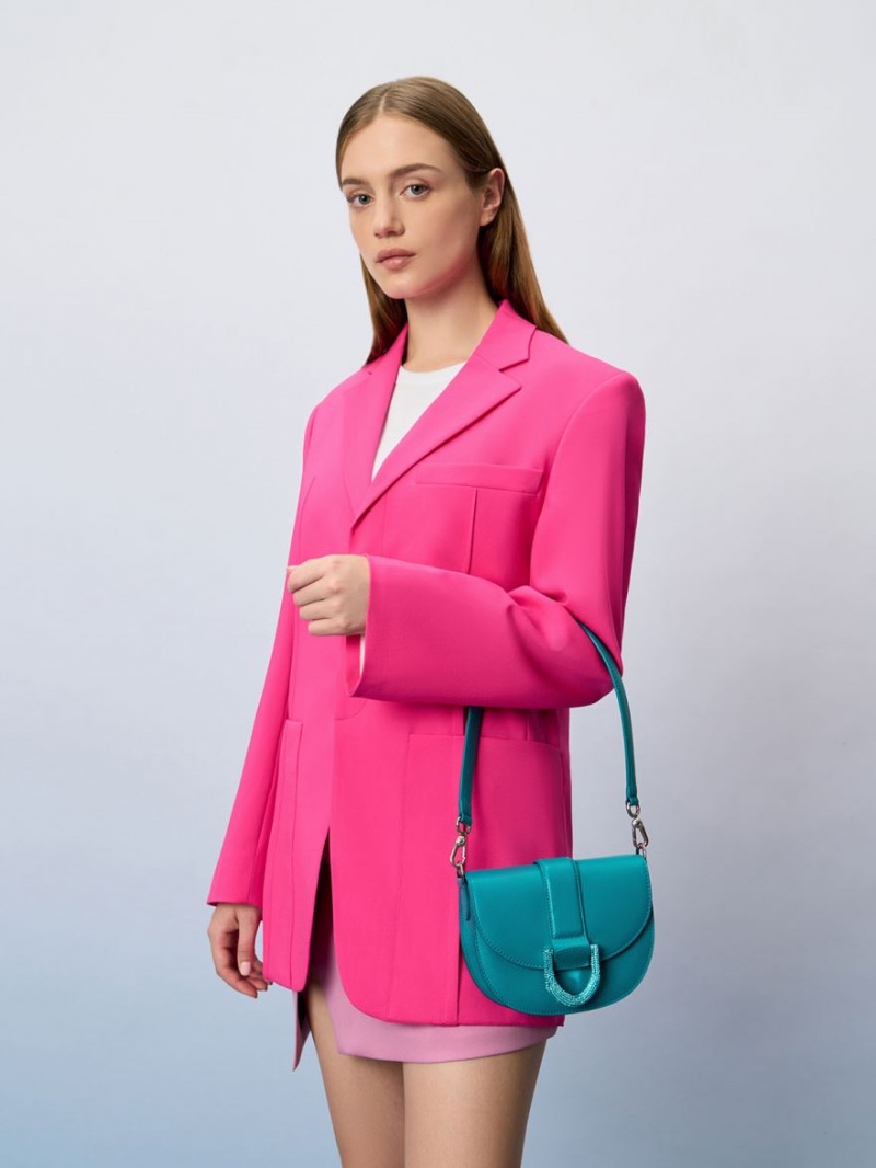 Τσάντες Σέλας Charles And Keith Mini Gabine δερματινα τυρκουάζ | 87925-INMY