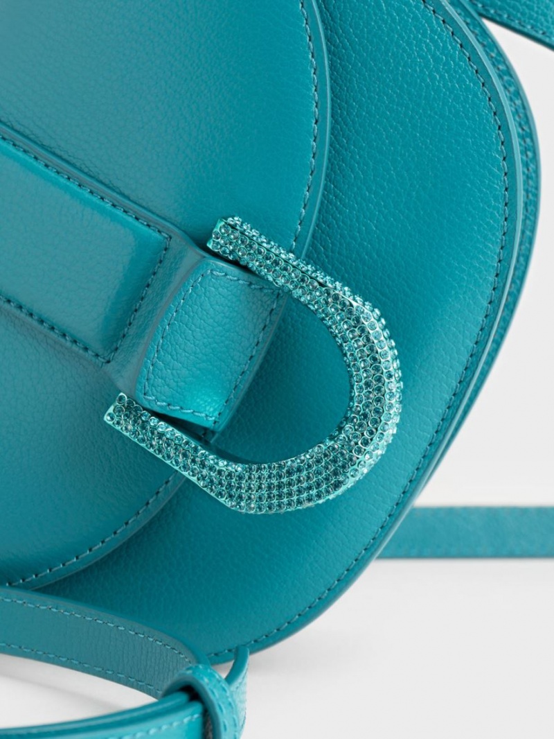 Τσάντες Σέλας Charles And Keith Mini Gabine δερματινα τυρκουάζ | 87925-INMY