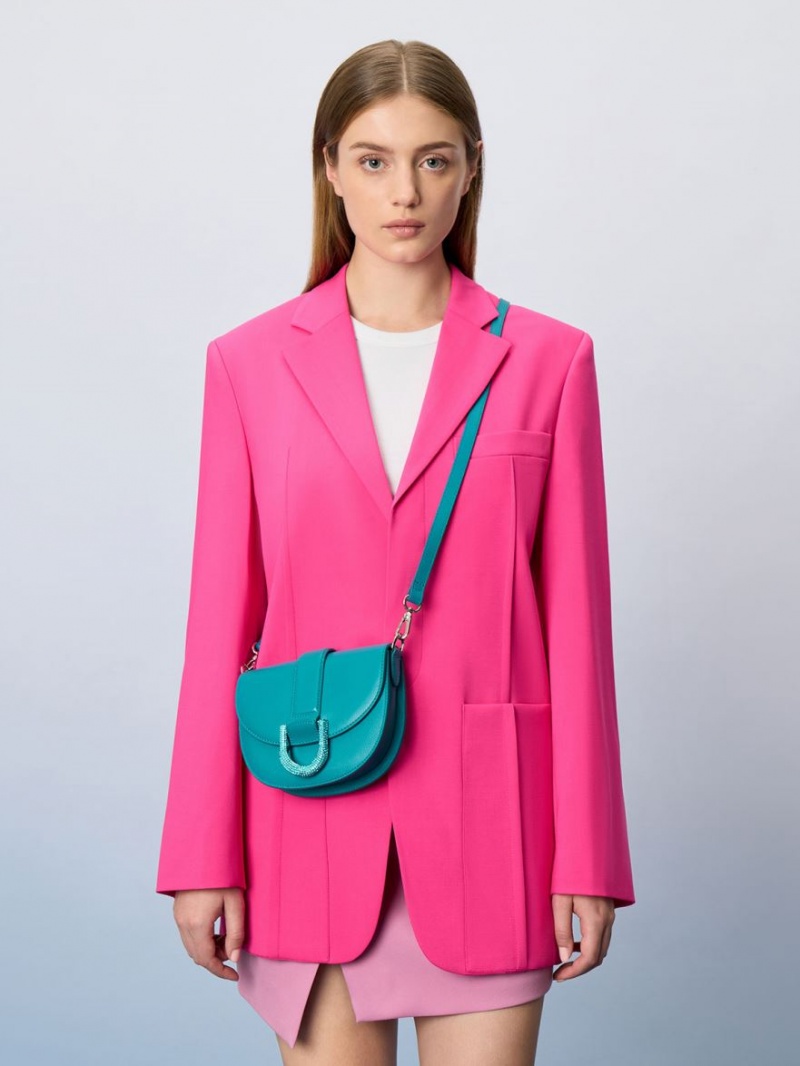 Τσάντες Σέλας Charles And Keith Mini Gabine δερματινα τυρκουάζ | 87925-INMY