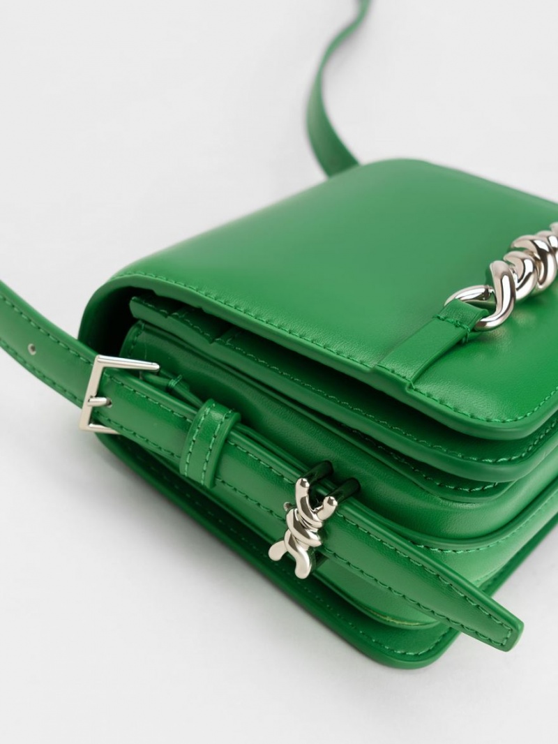 τσάντεσ ώμου Charles And Keith Mini Henrietta πρασινο | 54971-RBNG