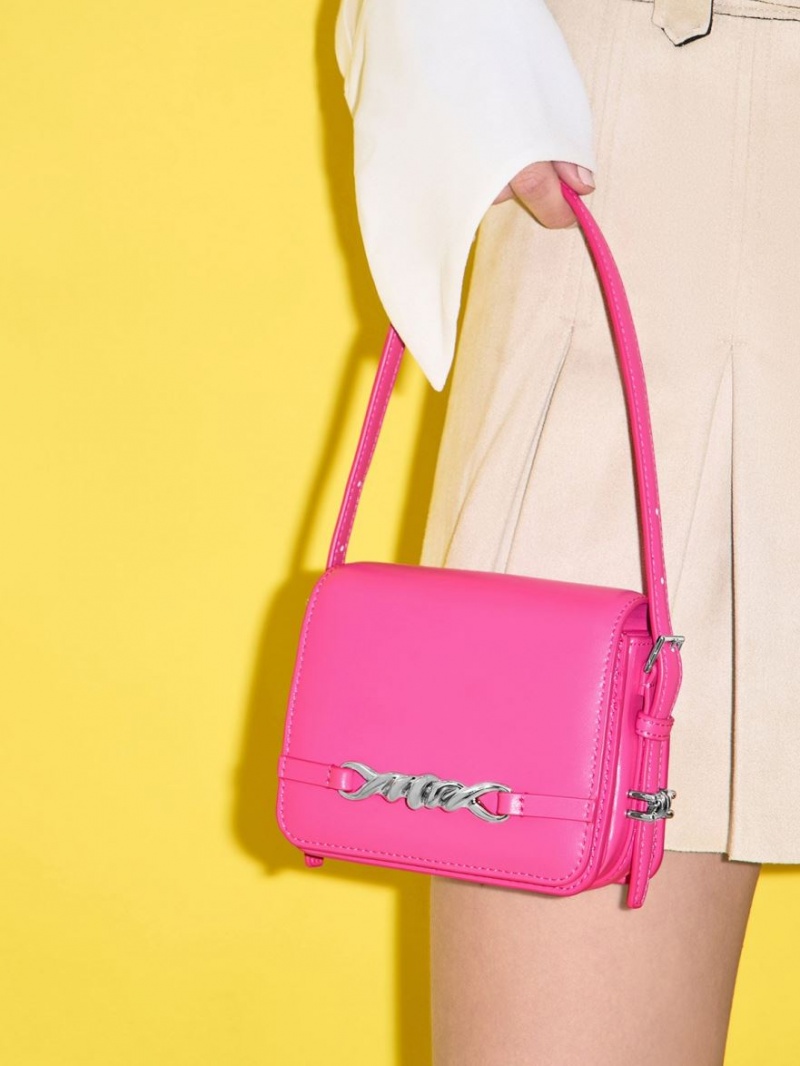 τσάντεσ ώμου Charles And Keith Mini Henrietta φουξια | 86025-ICXA