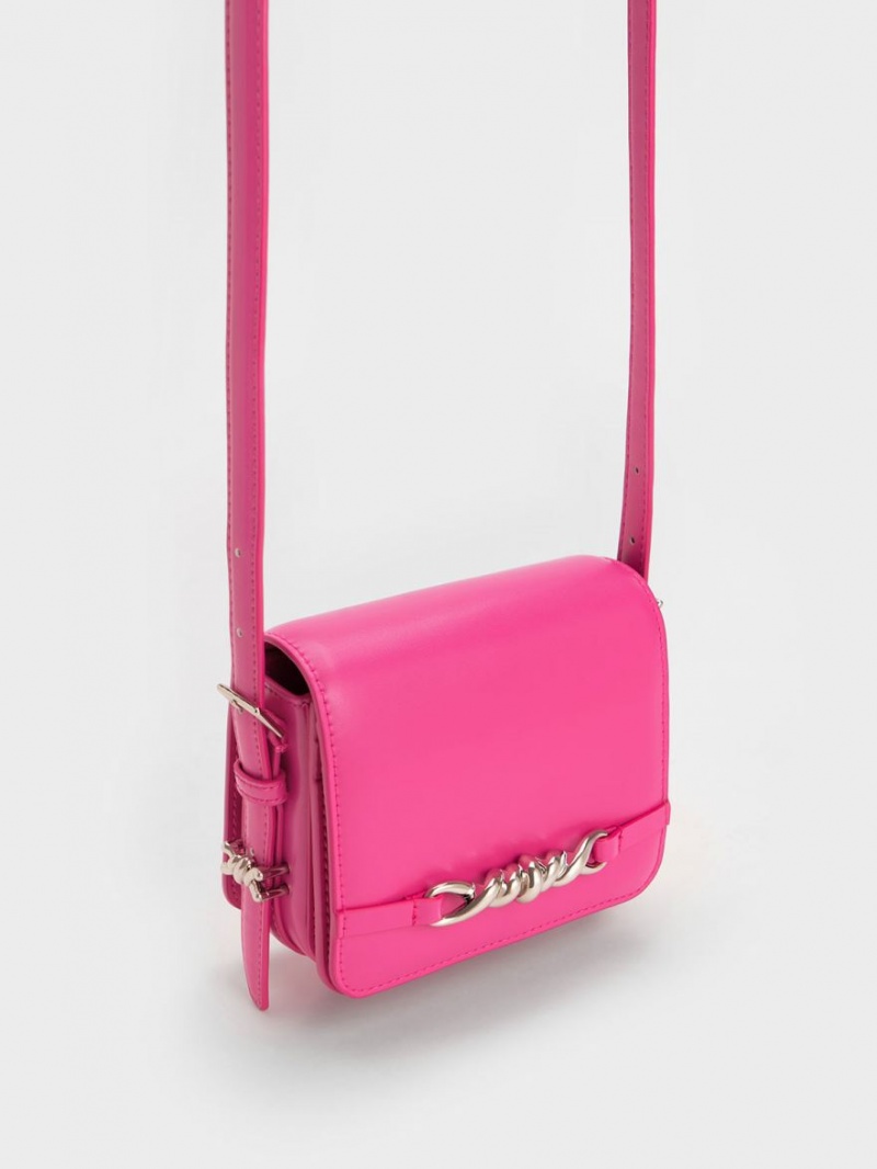 τσάντεσ ώμου Charles And Keith Mini Henrietta φουξια | 86025-ICXA