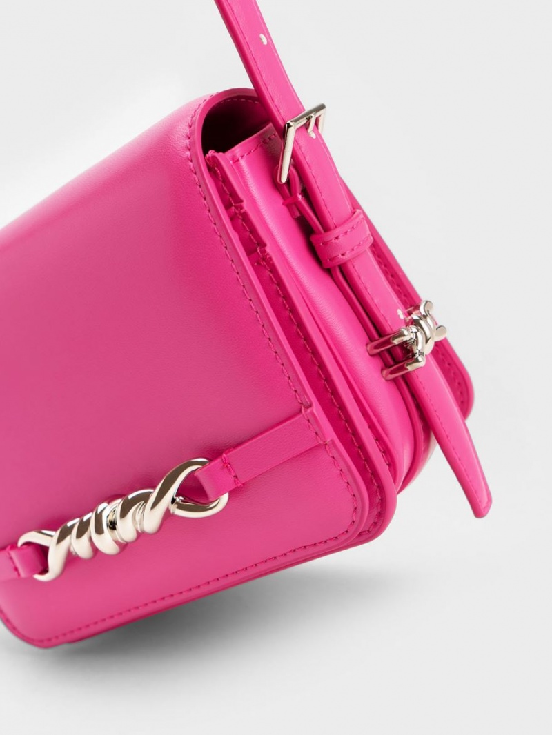 τσάντεσ ώμου Charles And Keith Mini Henrietta φουξια | 86025-ICXA