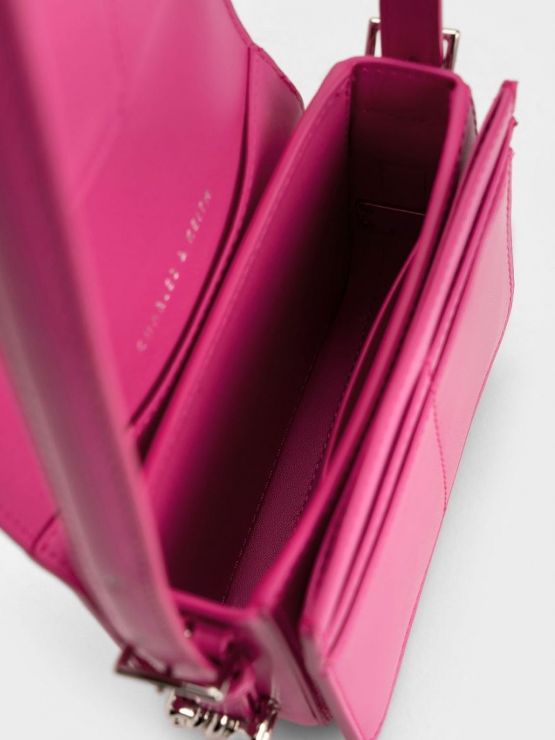 τσάντεσ ώμου Charles And Keith Mini Henrietta φουξια | 86025-ICXA
