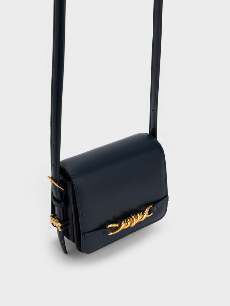 τσάντεσ ώμου Charles And Keith Mini Henrietta σκουρο μπλε | 12394-MIXE