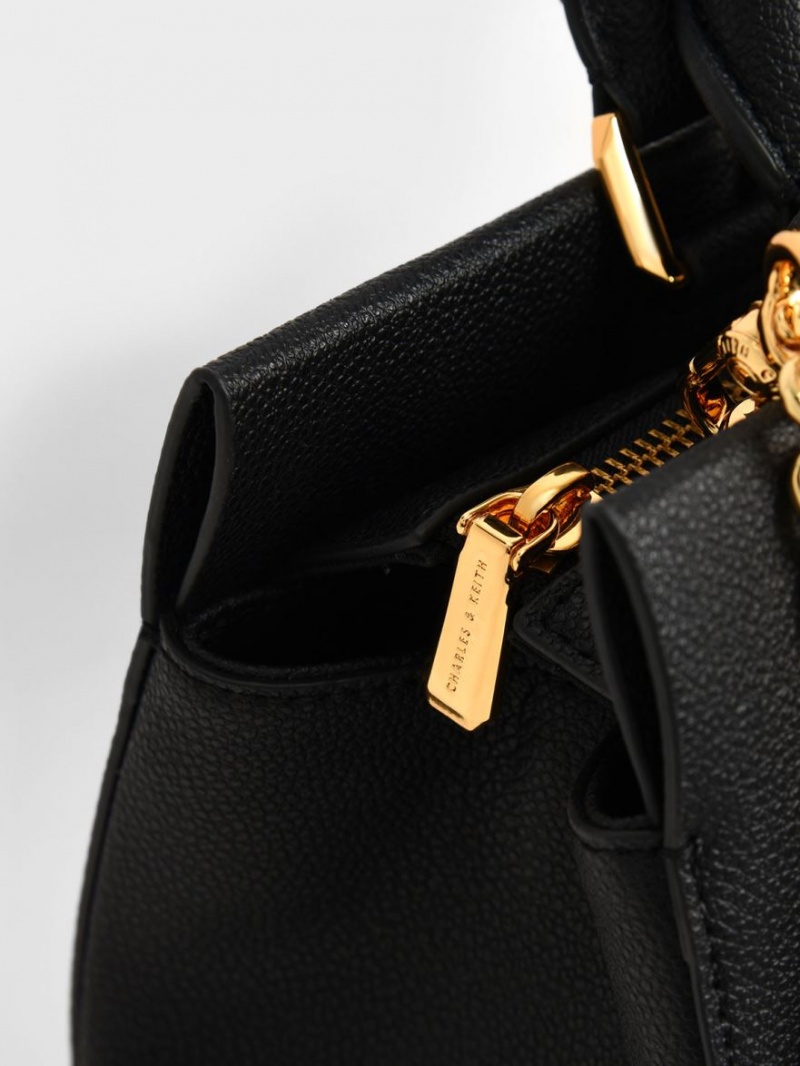 τσαντα χειροσ Charles And Keith Mirabelle Structured μαυρα | 13476-GKVJ