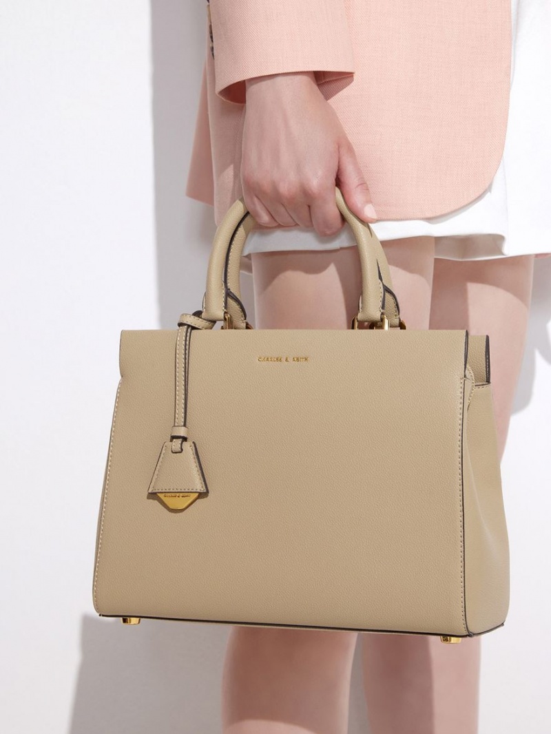 τσαντα χειροσ Charles And Keith Mirabelle Structured καφε | 91025-LSPK