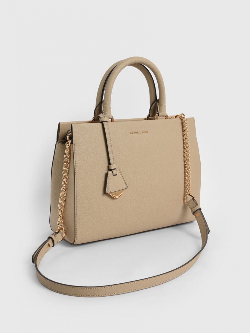 τσαντα χειροσ Charles And Keith Mirabelle Structured καφε | 91025-LSPK