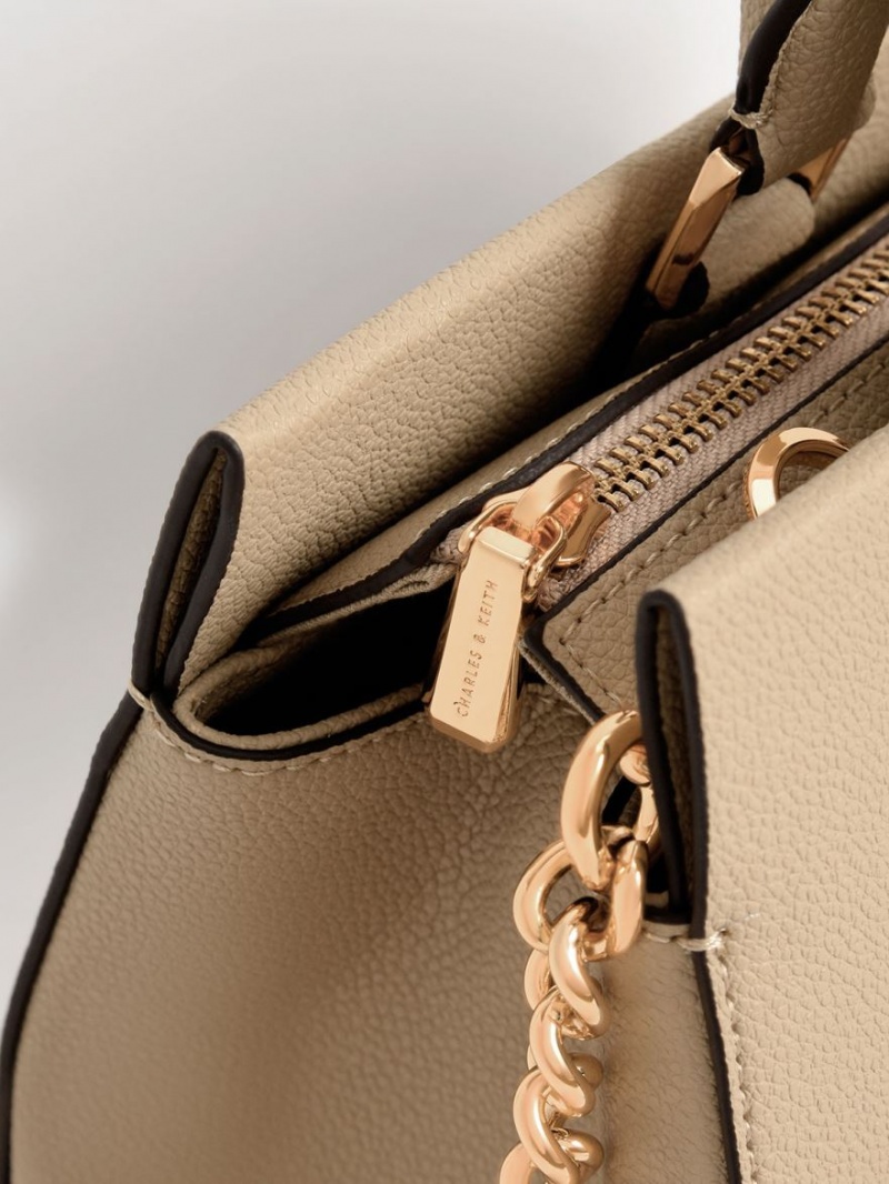 τσαντα χειροσ Charles And Keith Mirabelle Structured καφε | 91025-LSPK