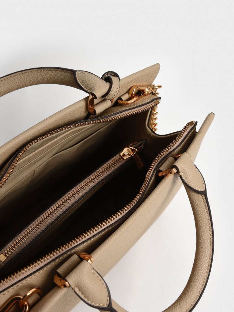 τσαντα χειροσ Charles And Keith Mirabelle Structured καφε | 91025-LSPK