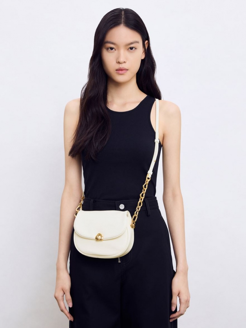 τσαντα χειροσ Charles And Keith Moira Braided ασπρα | 27538-CWIX
