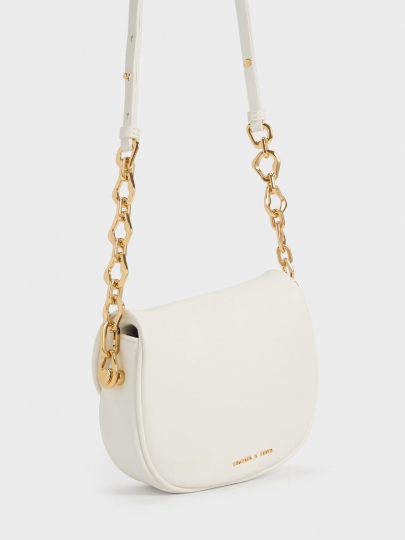 τσαντα χειροσ Charles And Keith Moira Braided ασπρα | 27538-CWIX