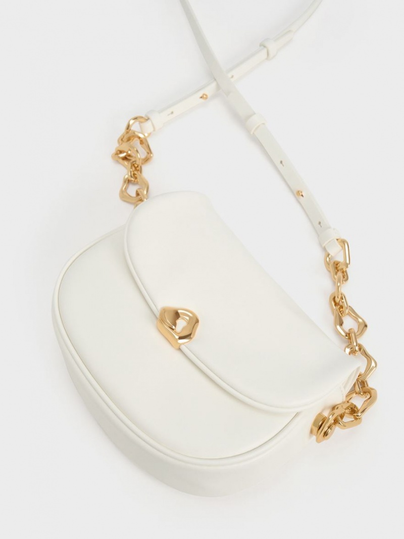 τσαντα χειροσ Charles And Keith Moira Braided ασπρα | 27538-CWIX