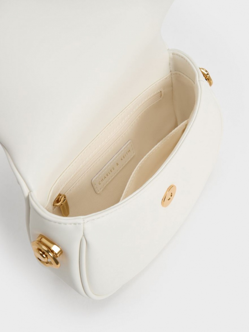 τσαντα χειροσ Charles And Keith Moira Braided ασπρα | 27538-CWIX