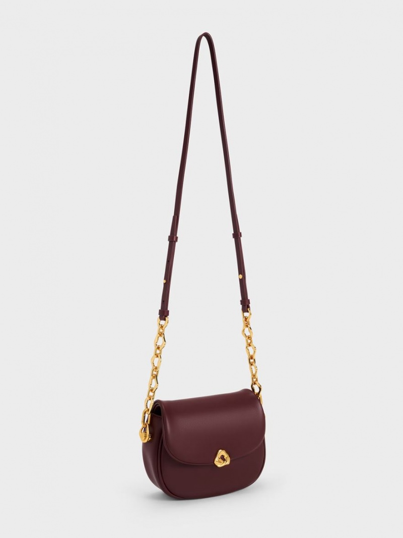 τσαντα χειροσ Charles And Keith Moira Braided σκούρο σοκολάτα | 18375-PLYO