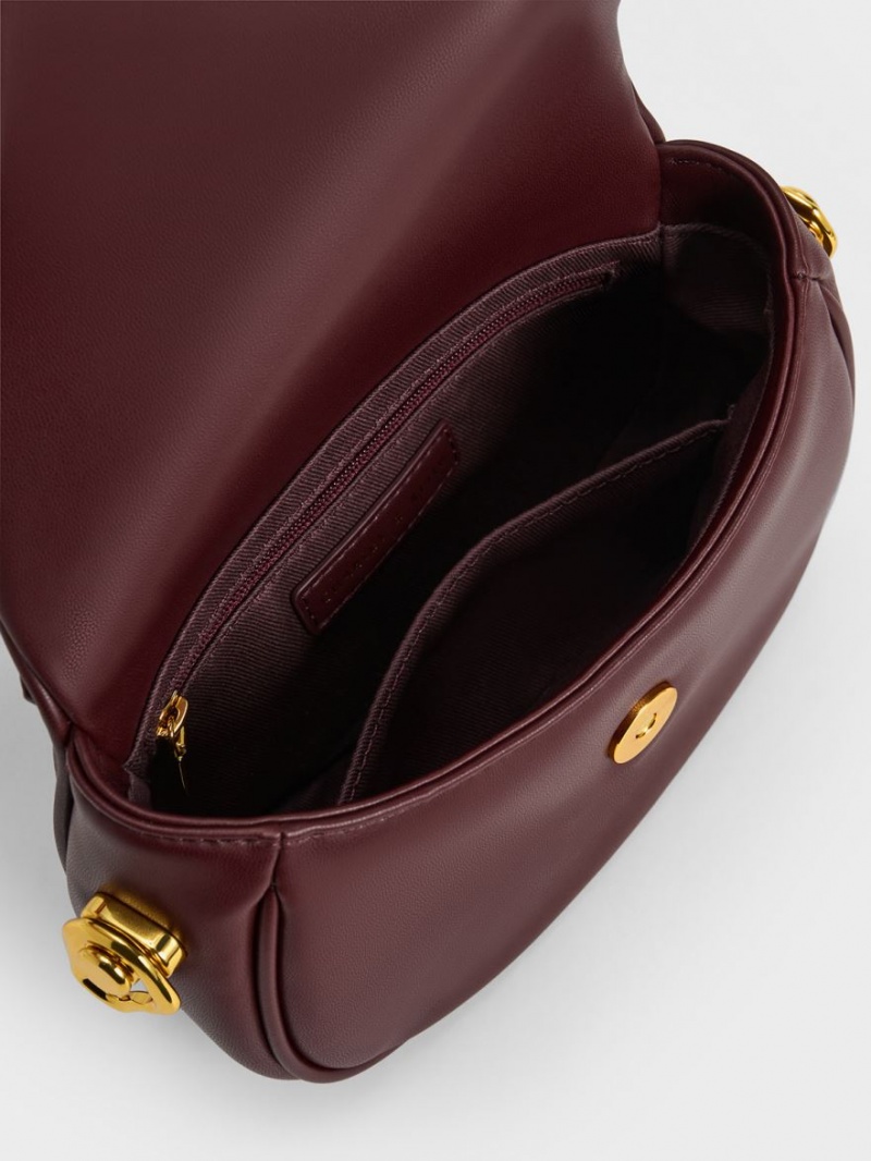 τσαντα χειροσ Charles And Keith Moira Braided σκούρο σοκολάτα | 18375-PLYO