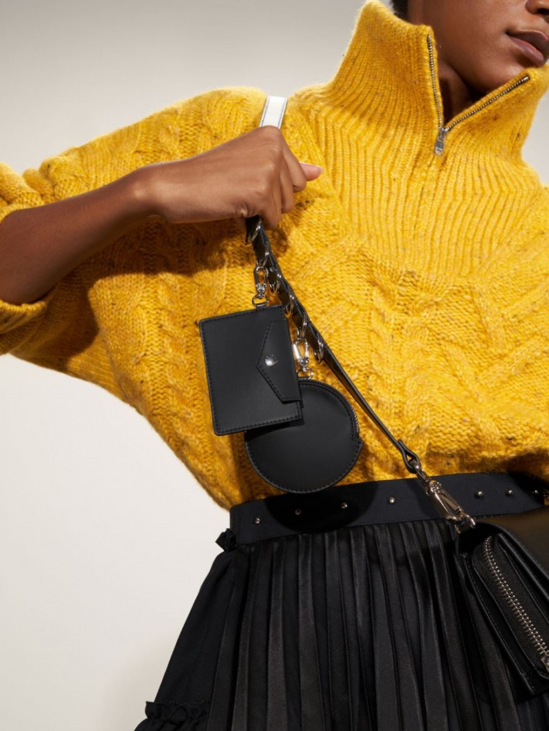 τσάντεσ χιαστί Charles And Keith Multi-Pouch μαυρα | 02798-LHFX