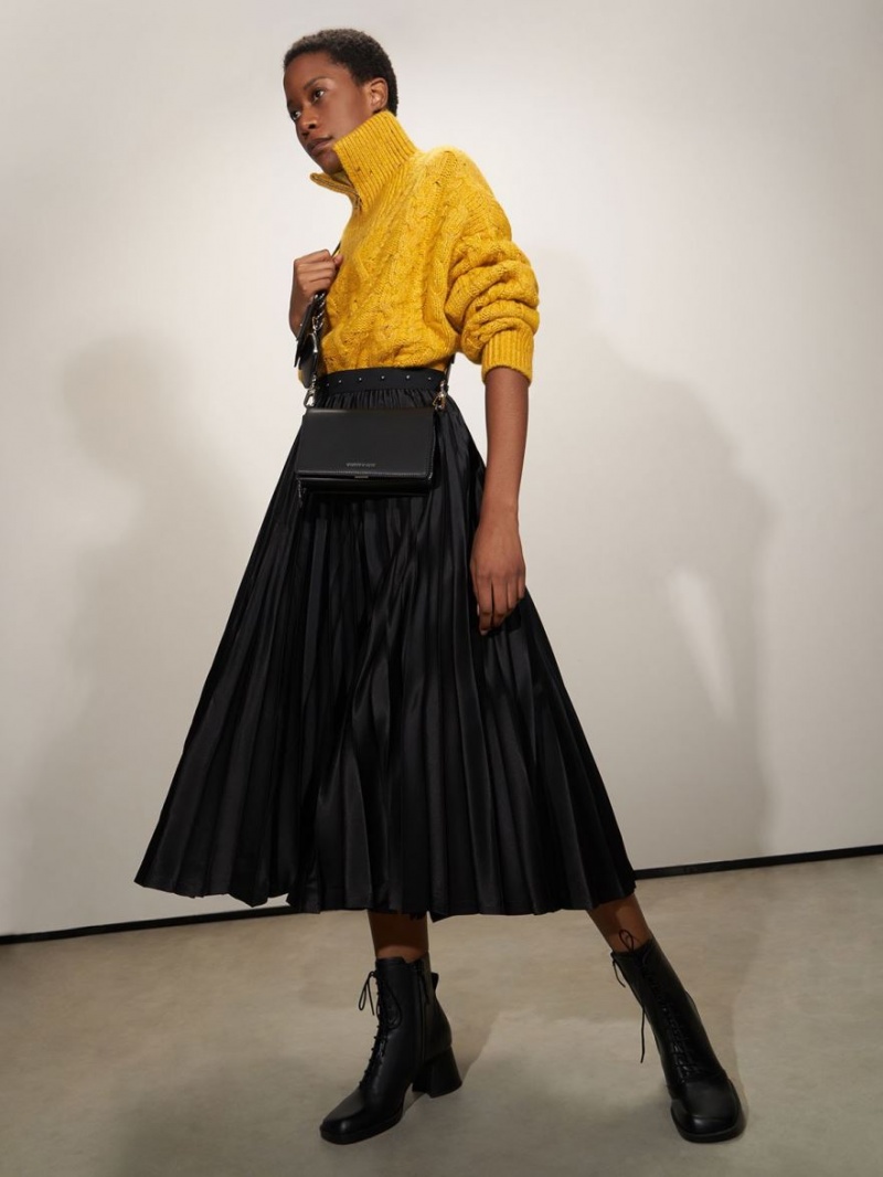 τσάντεσ χιαστί Charles And Keith Multi-Pouch μαυρα | 02798-LHFX