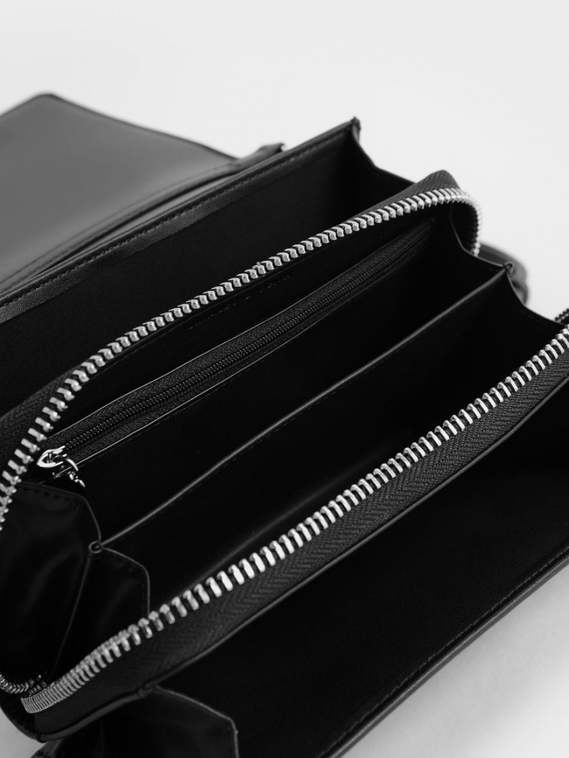 τσάντεσ χιαστί Charles And Keith Multi-Pouch μαυρα | 02798-LHFX