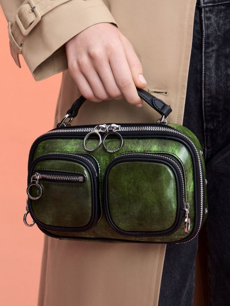 τσάντεσ χιαστί Charles And Keith Multi-Pouch πρασινο | 38127-DEKH
