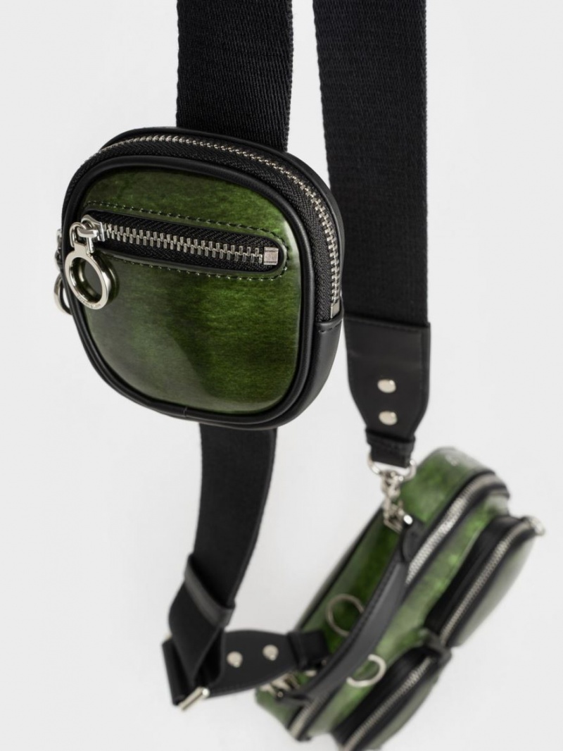 τσάντεσ χιαστί Charles And Keith Multi-Pouch πρασινο | 38127-DEKH