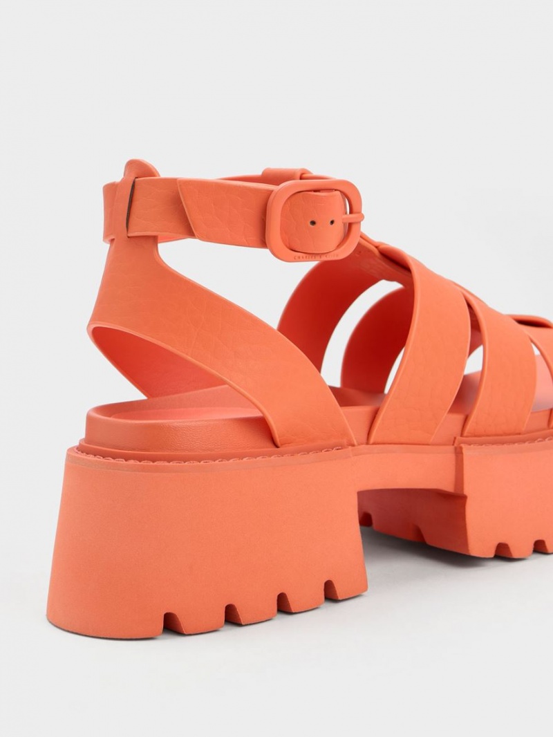 Πεδιλα Πλατφορμεσ Charles And Keith Nadine Gladiator πορτοκαλι | 30927-HVSM