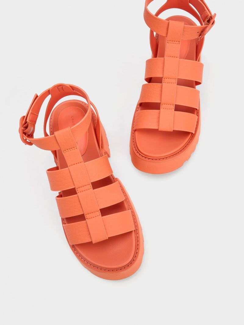 Πεδιλα Πλατφορμεσ Charles And Keith Nadine Gladiator πορτοκαλι | 30927-HVSM