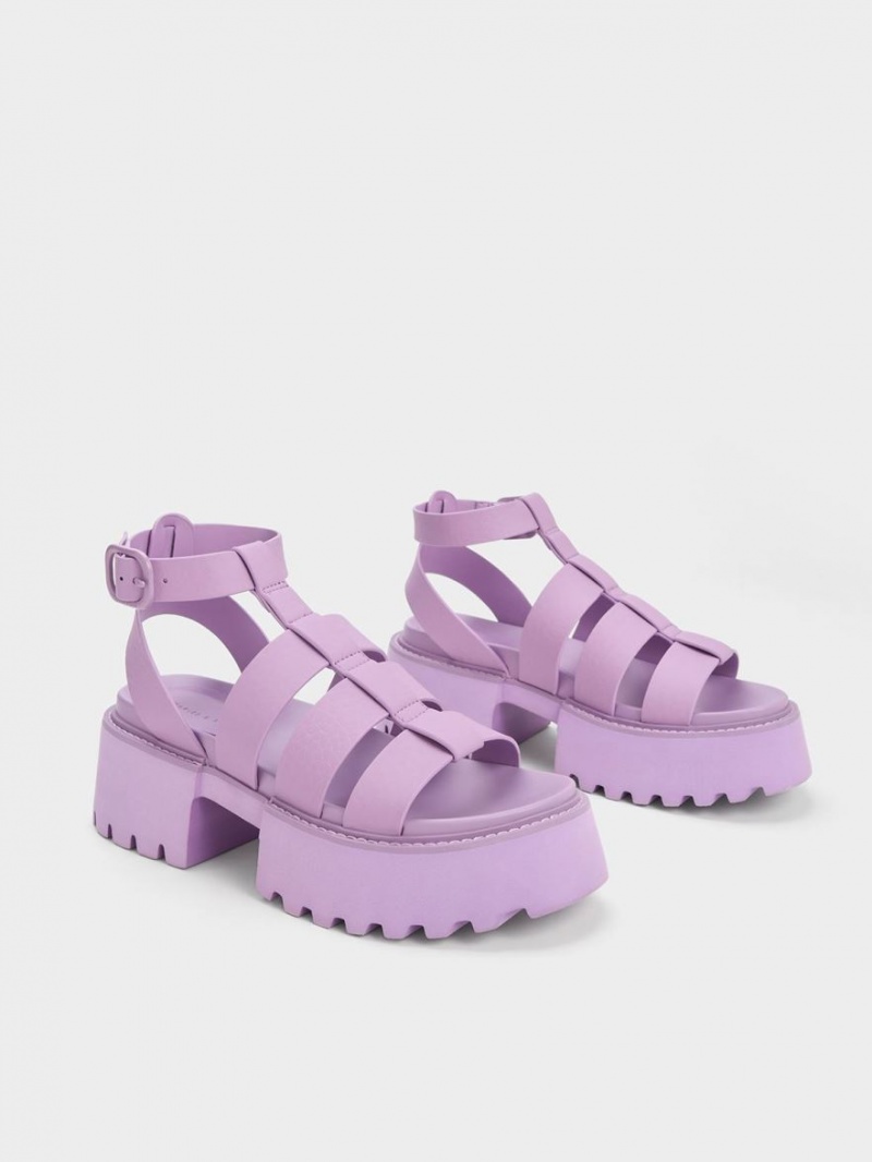 Πεδιλα Πλατφορμεσ Charles And Keith Nadine Gladiator μωβ | 45391-EJPV
